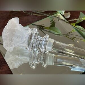 Versace Rosenthal Medusa Head Wine Bottle Stopper 5.25" Frosted 3D Crystal